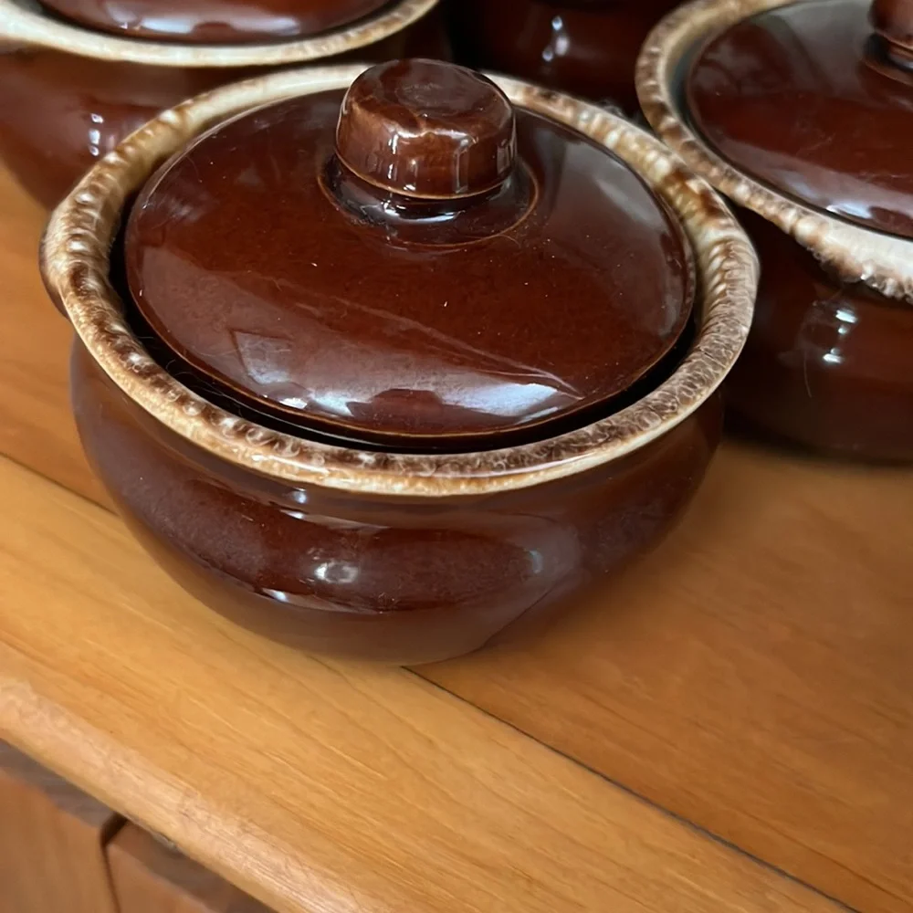 4 Vintage McCoy 340 Bean Pots with Lids